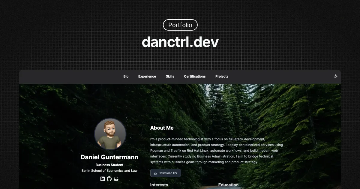 Original danctrl.dev portfolio site built with Hugo